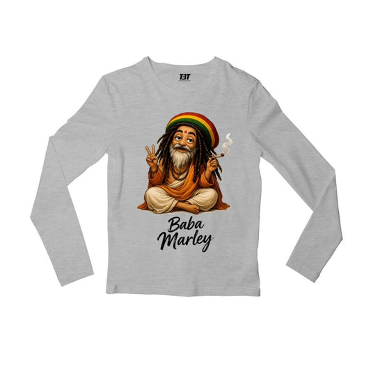 bob marley baba marley full sleeves long sleeves music band buy online india the banyan tee tbt men women girls boys unisex gray 