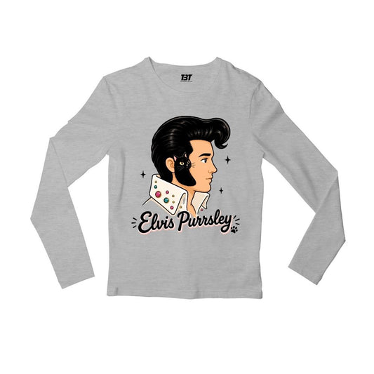 elvis presley purrsley full sleeves long sleeves music band buy online india the banyan tee tbt men women girls boys unisex gray 