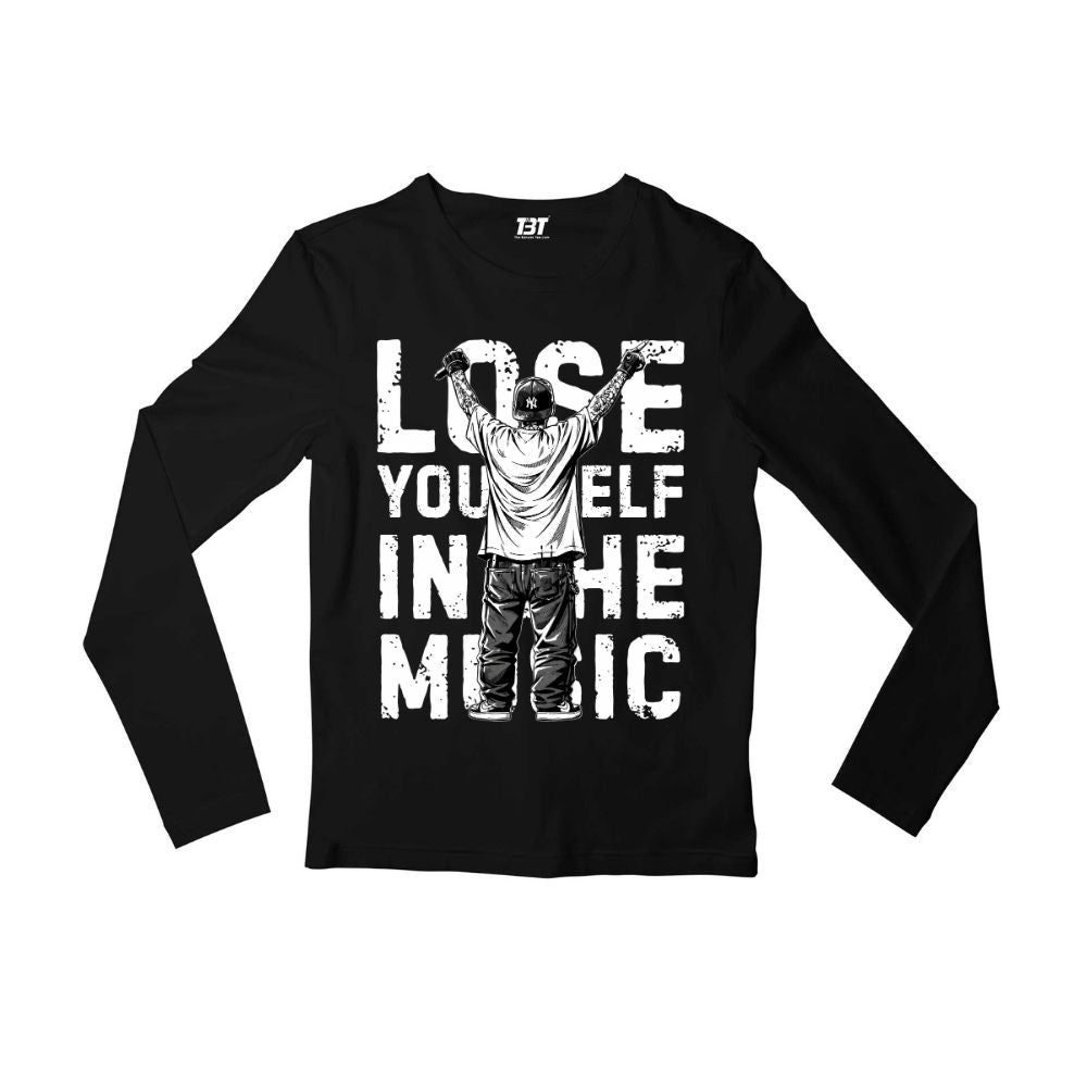 eminem lose yourself in the music full sleeves long sleeves music band buy online india the banyan tee tbt men women girls boys unisex black 