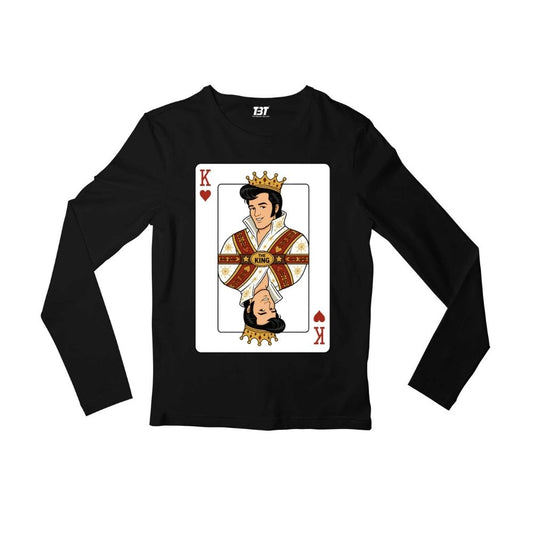 elvis presley the king of rock and roll full sleeves long sleeves music band buy online india the banyan tee tbt men women girls boys unisex black 