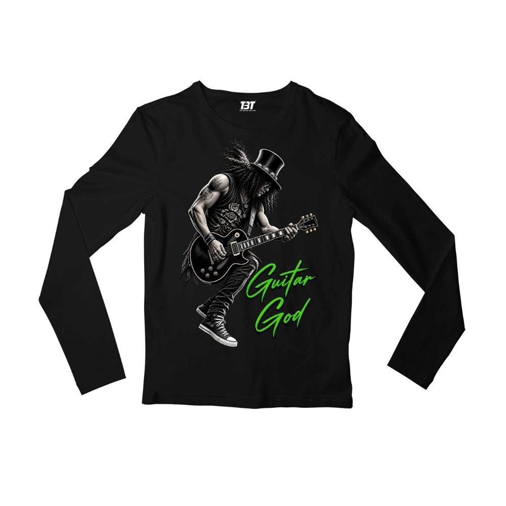 guns n' roses guitar god full sleeves long sleeves music band buy online india the banyan tee tbt men women girls boys unisex black 
