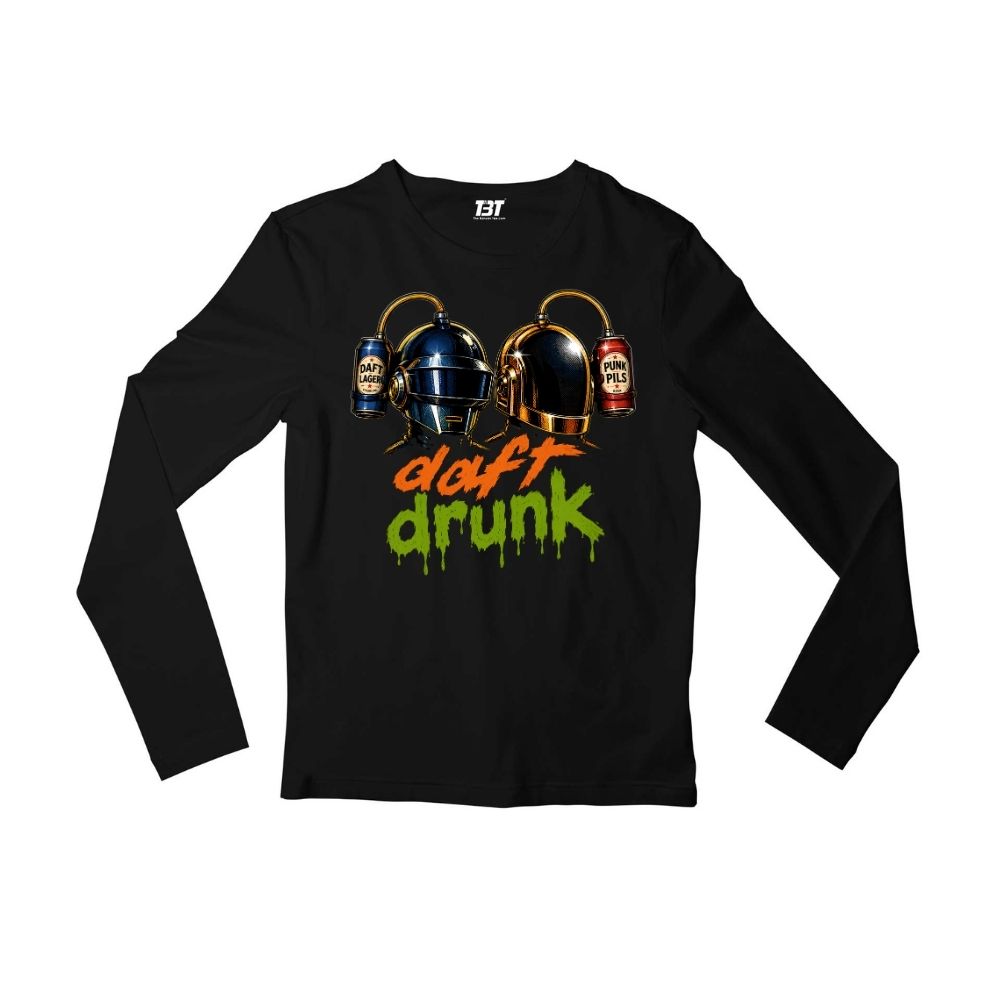 daft punk daft drunk full sleeves long sleeves music band buy online india the banyan tee tbt men women girls boys unisex black 
