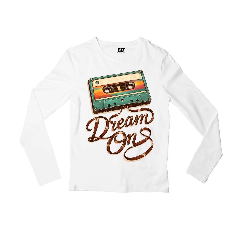 aerosmith dream on full sleeves long sleeves music band buy online india the banyan tee tbt men women girls boys unisex white 