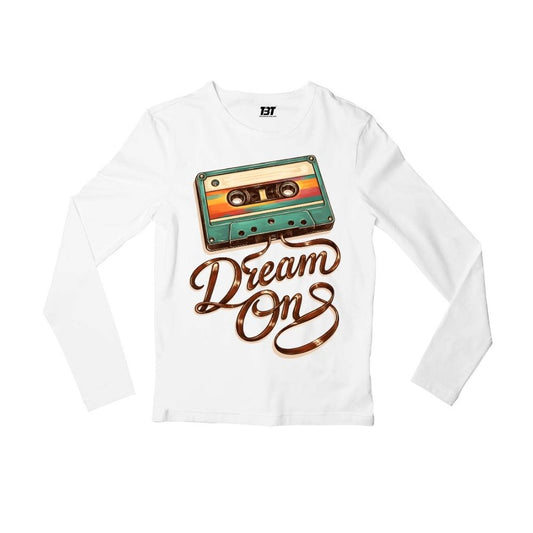 aerosmith dream on full sleeves long sleeves music band buy online india the banyan tee tbt men women girls boys unisex white 