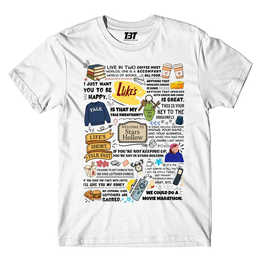 gilmore girls stars hollow doodle t-shirt tv & movies buy online india the banyan tee tbt men women girls boys unisex white