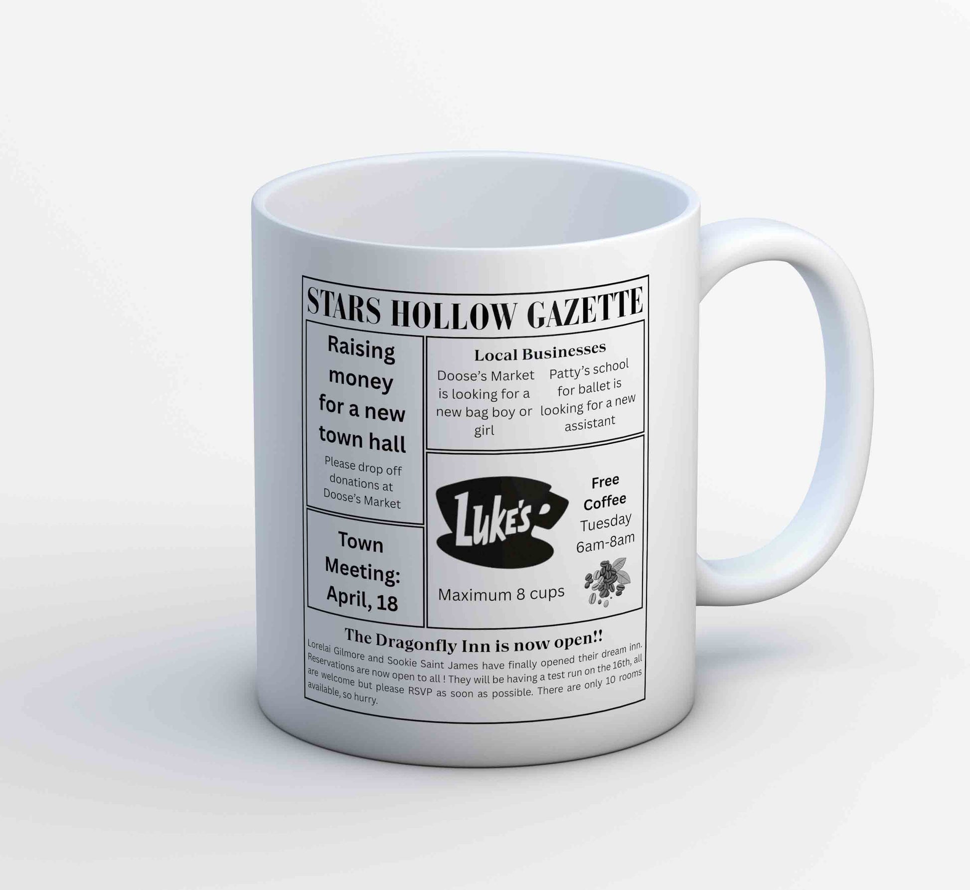 gilmore girls gazette mug coffee ceramic tv & movies buy online india the banyan tee tbt men women girls boys unisex  