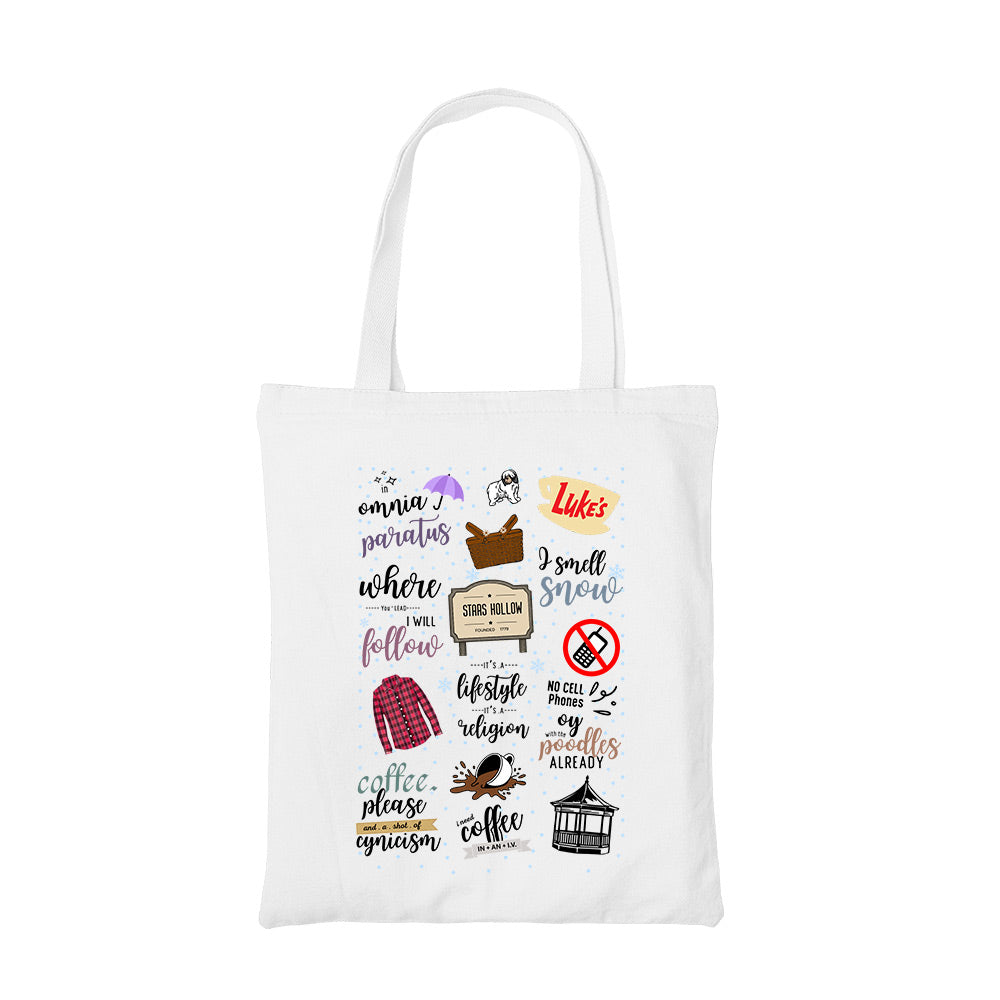 gilmore girls banter and coffee tote bag cotton printed tv & movies buy online india the banyan tee tbt men women girls boys unisex  