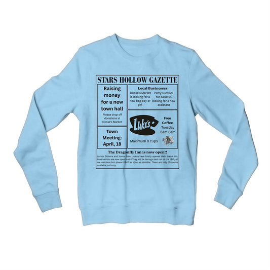 gilmore girls gazette sweatshirt upper winterwear tv & movies buy online india the banyan tee tbt men women girls boys unisex baby blue