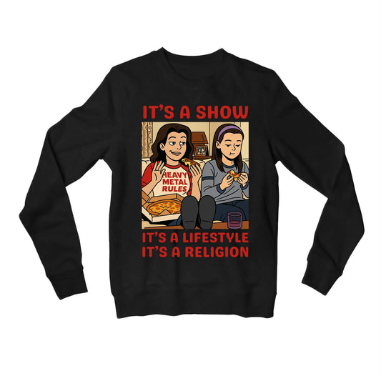 gilmore girls religion sweatshirt upper winterwear tv & movies buy online india the banyan tee tbt men women girls boys unisex black