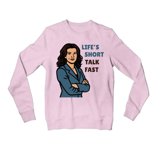 gilmore girls talk fast sweatshirt upper winterwear tv & movies buy online india the banyan tee tbt men women girls boys unisex baby pink
