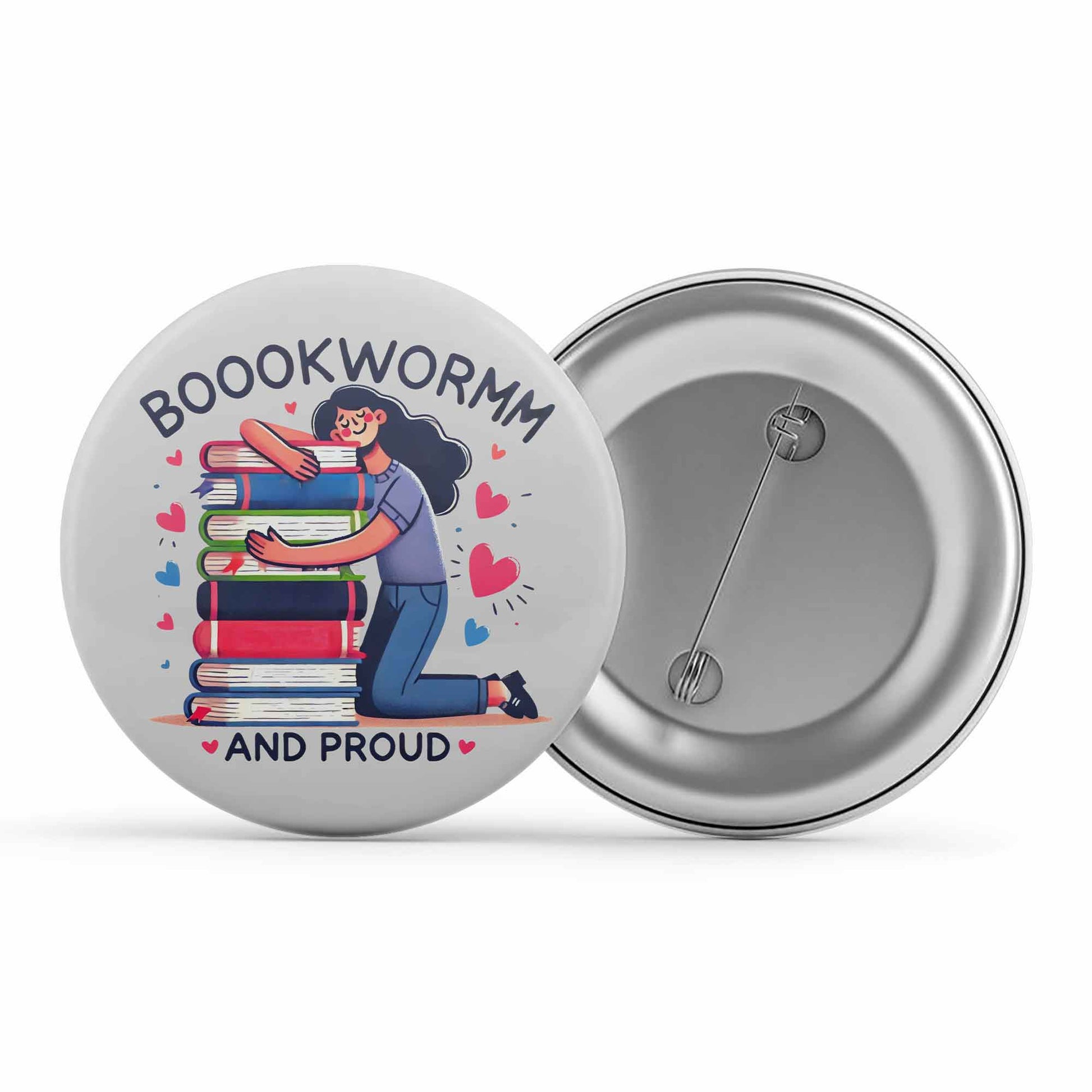 printed bookworm and proud badge pin button printed graphic stylish buy online india the banyan tee tbt men women girls boys unisex  