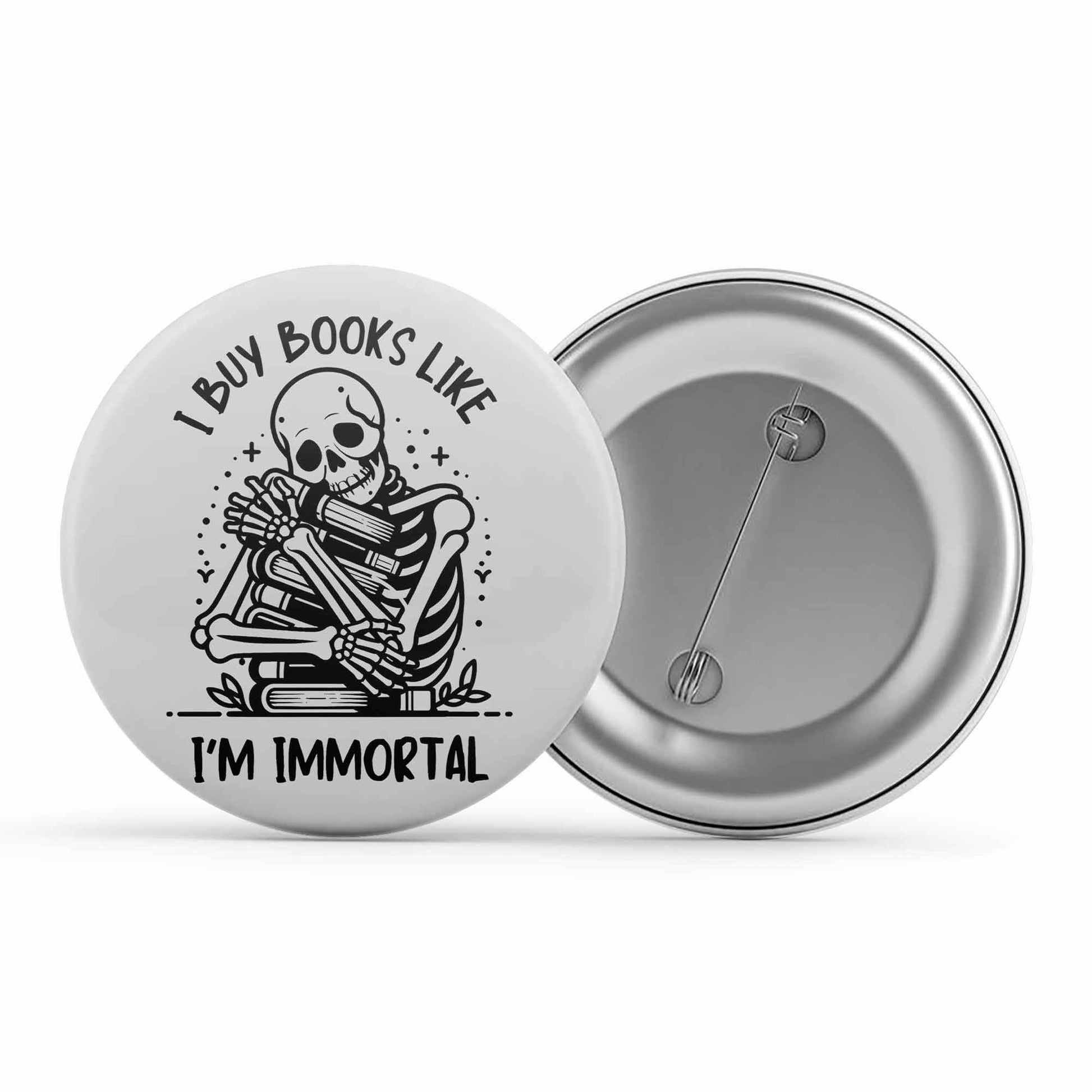 printed i buy books badge pin button printed graphic stylish buy online india the banyan tee tbt men women girls boys unisex  