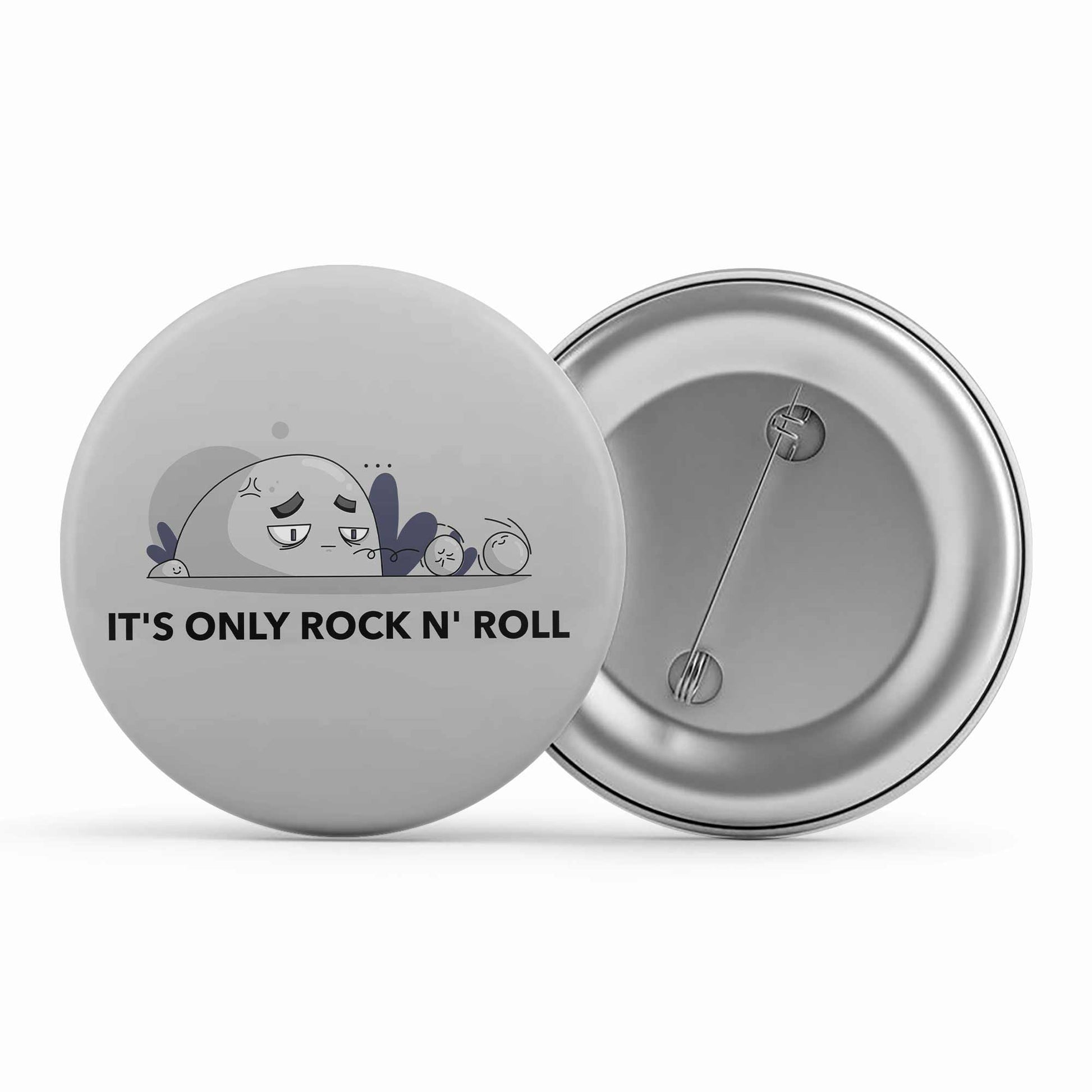 printed it's only rock n' roll badge pin button printed graphic stylish buy online india the banyan tee tbt men women girls boys unisex  