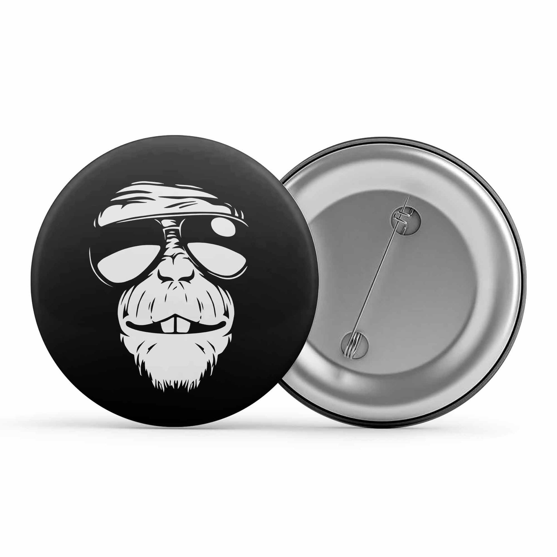 printed chimp badge pin button printed graphic stylish buy online india the banyan tee tbt men women girls boys unisex  