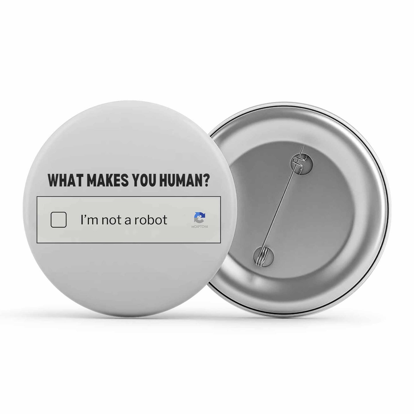 printed what makes you human badge pin button printed graphic stylish buy online india the banyan tee tbt men women girls boys unisex  