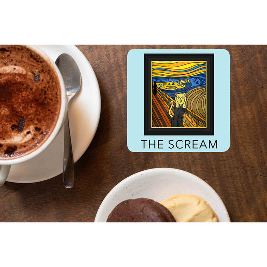 printed the scream coasters wooden table cups indian printed graphic stylish buy online india the banyan tee tbt men women girls boys unisex