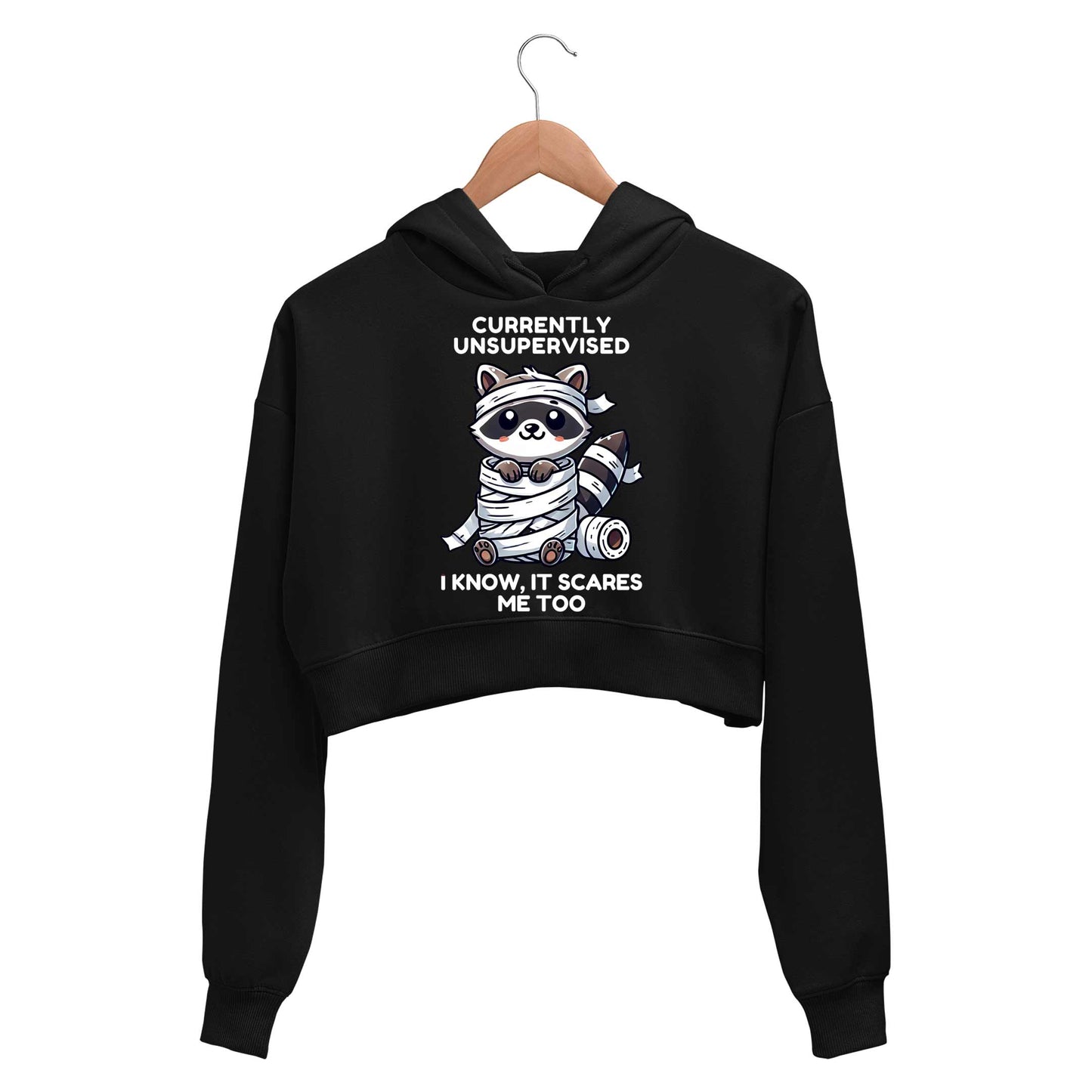 printed currently unsupervised crop hoodie hooded sweatshirt upper winterwear printed graphic stylish buy online india the banyan tee tbt men women girls boys unisex black 