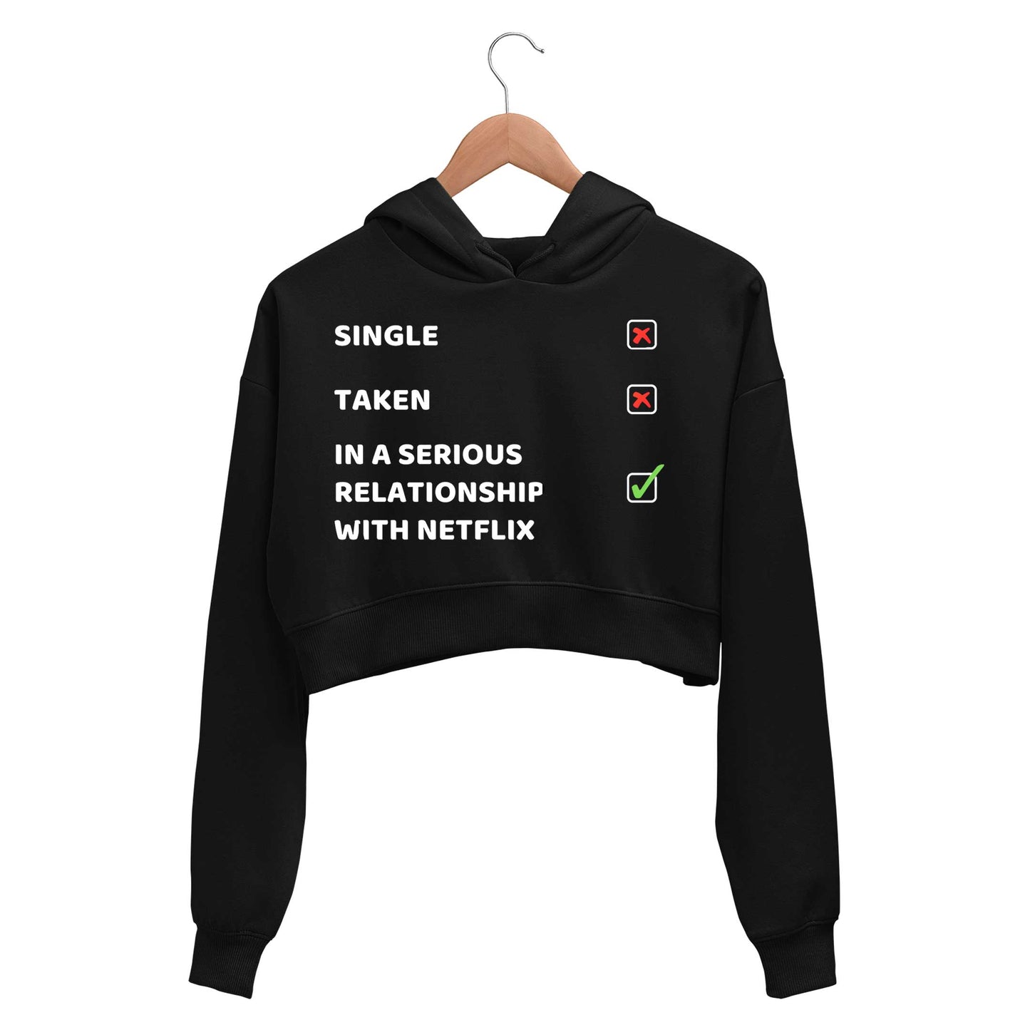 printed single or taken meme crop hoodie hooded sweatshirt upper winterwear printed graphic stylish buy online india the banyan tee tbt men women girls boys unisex black 