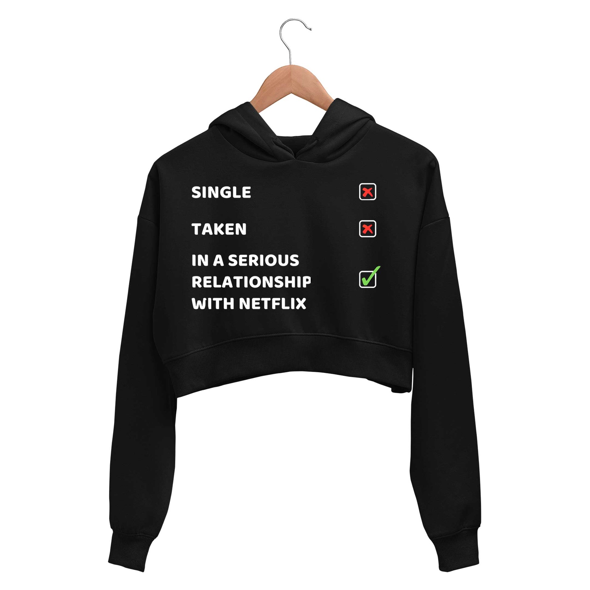 printed single or taken meme crop hoodie hooded sweatshirt upper winterwear printed graphic stylish buy online india the banyan tee tbt men women girls boys unisex black 