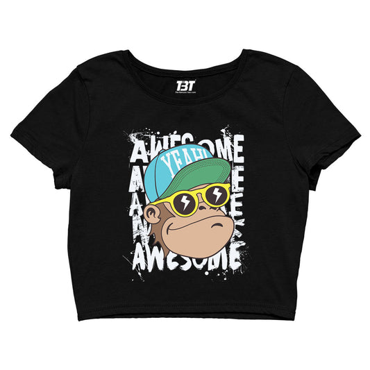 printed awesome chimp crop top printed graphic stylish buy online india the banyan tee tbt men women girls boys unisex s 