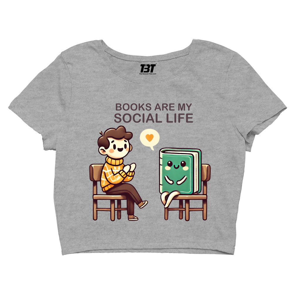 printed books are my social life crop top printed graphic stylish buy online india the banyan tee tbt men women girls boys unisex s 