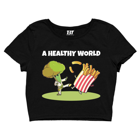 printed a healthy world crop top printed graphic stylish buy online india the banyan tee tbt men women girls boys unisex s 