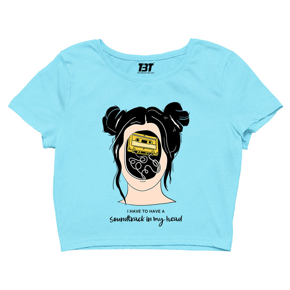 printed soundtrack in my head crop top printed graphic stylish buy online india the banyan tee tbt men women girls boys unisex s 