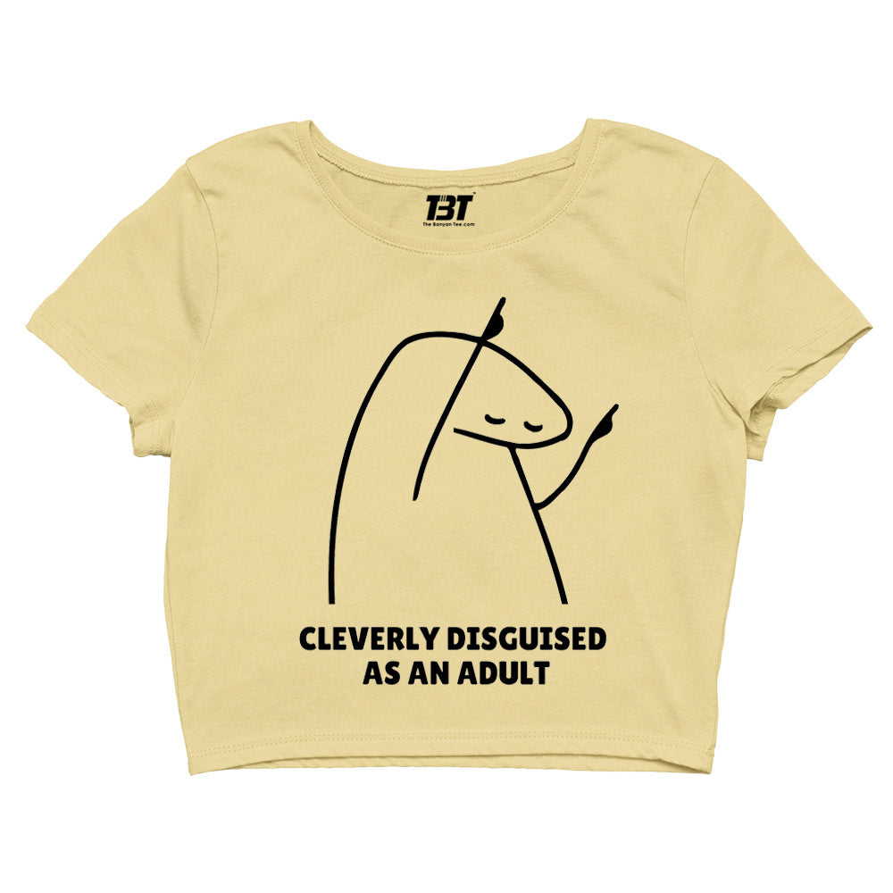printed cleverly disguised as an adult crop top printed graphic stylish buy online india the banyan tee tbt men women girls boys unisex s 