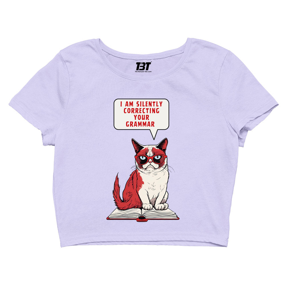 printed silently correcting your grammar crop top printed graphic stylish buy online india the banyan tee tbt men women girls boys unisex s 