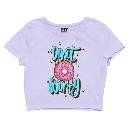 printed donut worry crop top printed graphic stylish buy online india the banyan tee tbt men women girls boys unisex s 