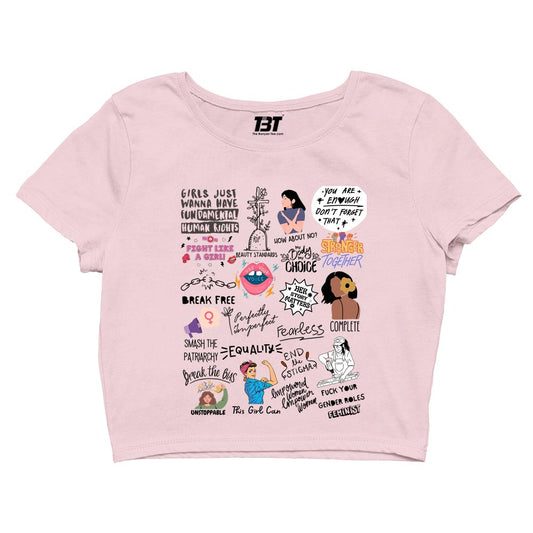 printed feminism doodle crop top printed graphic stylish buy online india the banyan tee tbt men women girls boys unisex s 