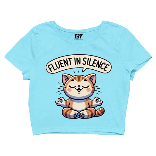 printed fluent in silence crop top printed graphic stylish buy online india the banyan tee tbt men women girls boys unisex s 