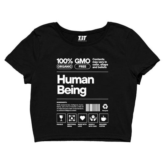 printed human being crop top printed graphic stylish buy online india the banyan tee tbt men women girls boys unisex s 