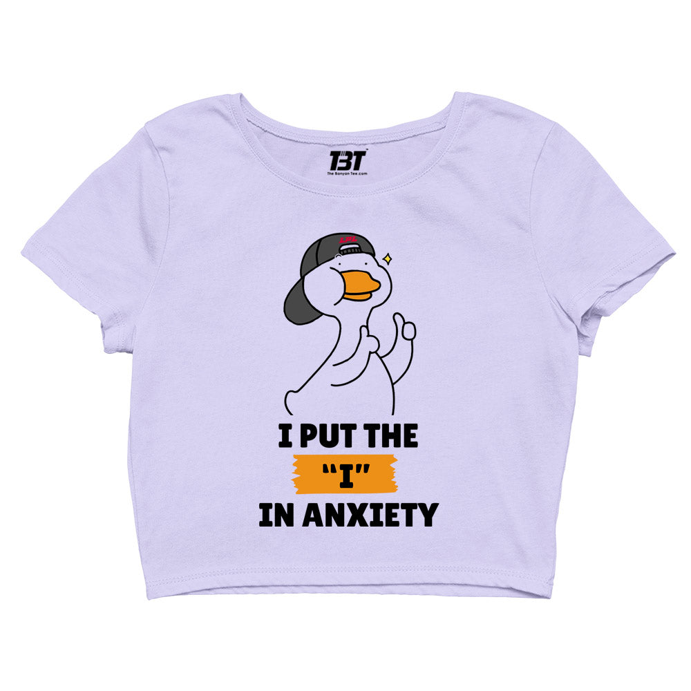 printed i in anxiety crop top printed graphic stylish buy online india the banyan tee tbt men women girls boys unisex s 