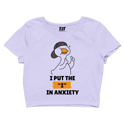 printed i in anxiety crop top printed graphic stylish buy online india the banyan tee tbt men women girls boys unisex s 