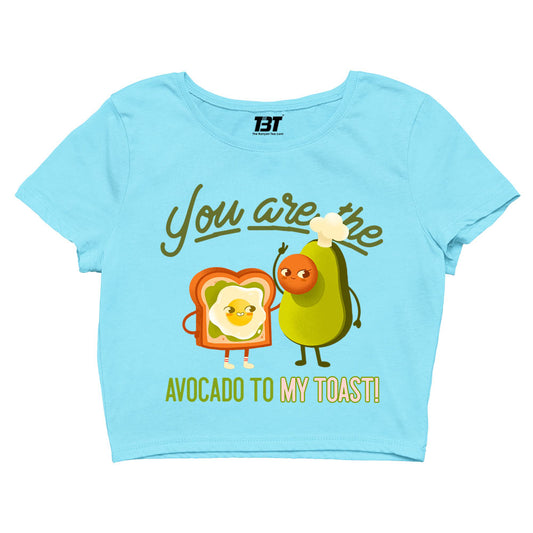 printed avocado to my toast crop top printed graphic stylish buy online india the banyan tee tbt men women girls boys unisex s 