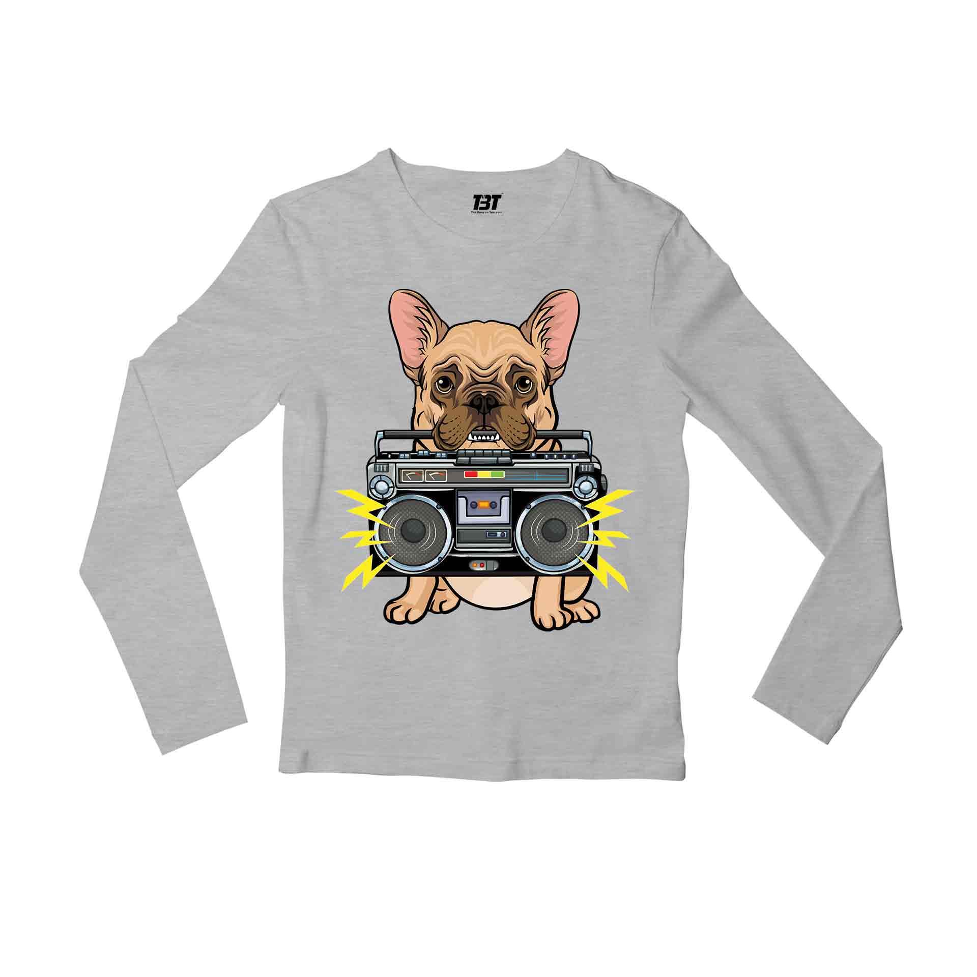 printed woof box full sleeves long sleeves printed graphic stylish buy online india the banyan tee tbt men women girls boys unisex gray