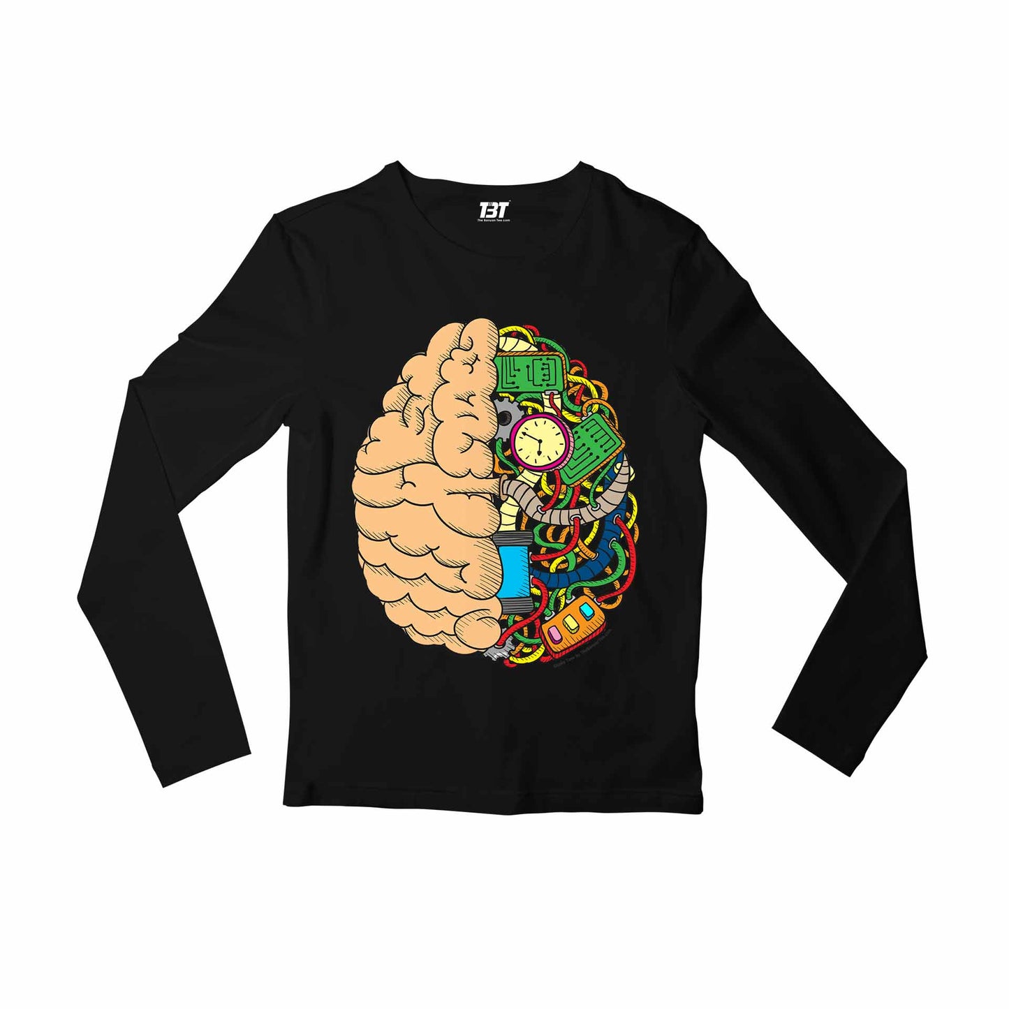 printed the brain anatomy full sleeves long sleeves printed graphic stylish buy online india the banyan tee tbt men women girls boys unisex black