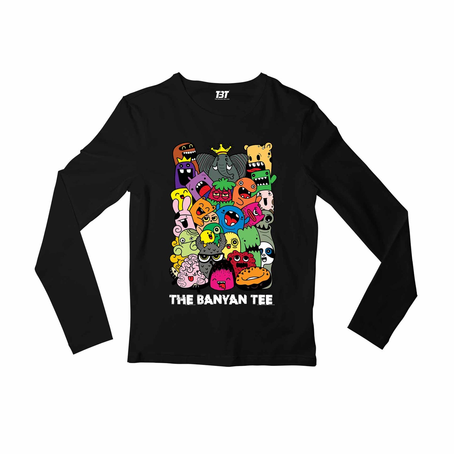 printed the banyan tee full sleeves long sleeves printed graphic stylish buy online india the banyan tee tbt men women girls boys unisex black