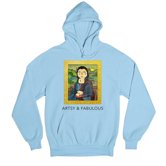 printed artsy and fabulous hoodie hooded sweatshirt winterwear printed graphic stylish buy online india the banyan tee tbt men women girls boys unisex baby blue