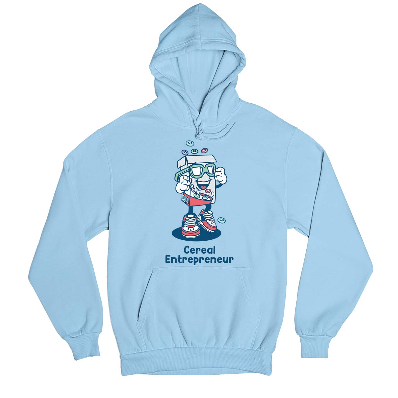 printed cereal entrepreneur hoodie hooded sweatshirt winterwear printed graphic stylish buy online india the banyan tee tbt men women girls boys unisex baby blue