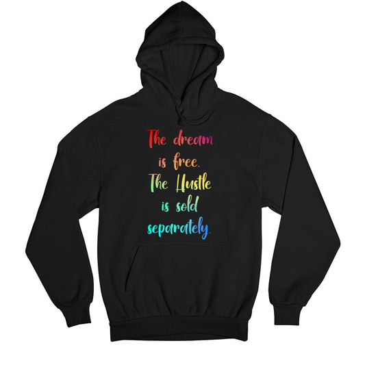 printed hustle is free hoodie hooded sweatshirt winterwear printed graphic stylish buy online india the banyan tee tbt men women girls boys unisex black