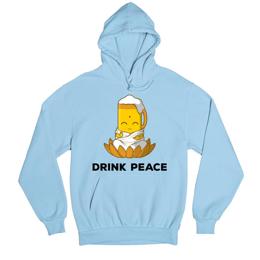 printed drink peace hoodie hooded sweatshirt winterwear printed graphic stylish buy online india the banyan tee tbt men women girls boys unisex baby blue