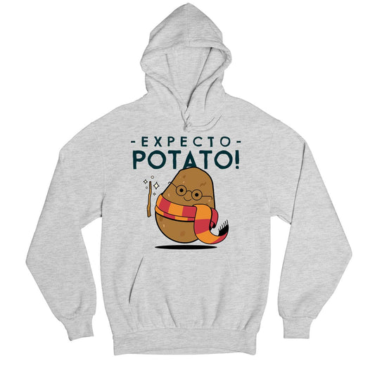 printed expecto potato hoodie hooded sweatshirt winterwear printed graphic stylish buy online india the banyan tee tbt men women girls boys unisex gray