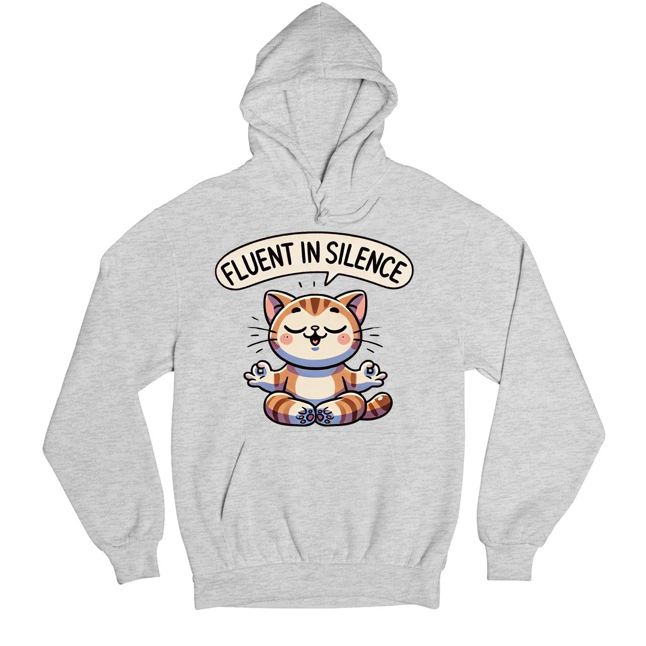 printed fluent in silence hoodie hooded sweatshirt winterwear printed graphic stylish buy online india the banyan tee tbt men women girls boys unisex gray
