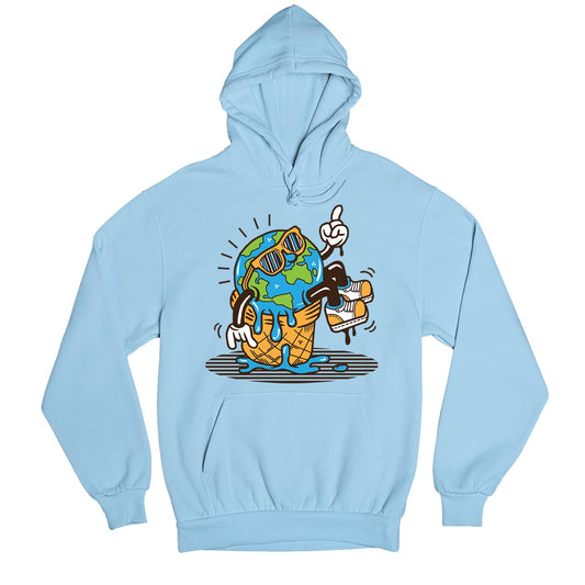 printed global warming hoodie hooded sweatshirt winterwear printed graphic stylish buy online india the banyan tee tbt men women girls boys unisex baby blue