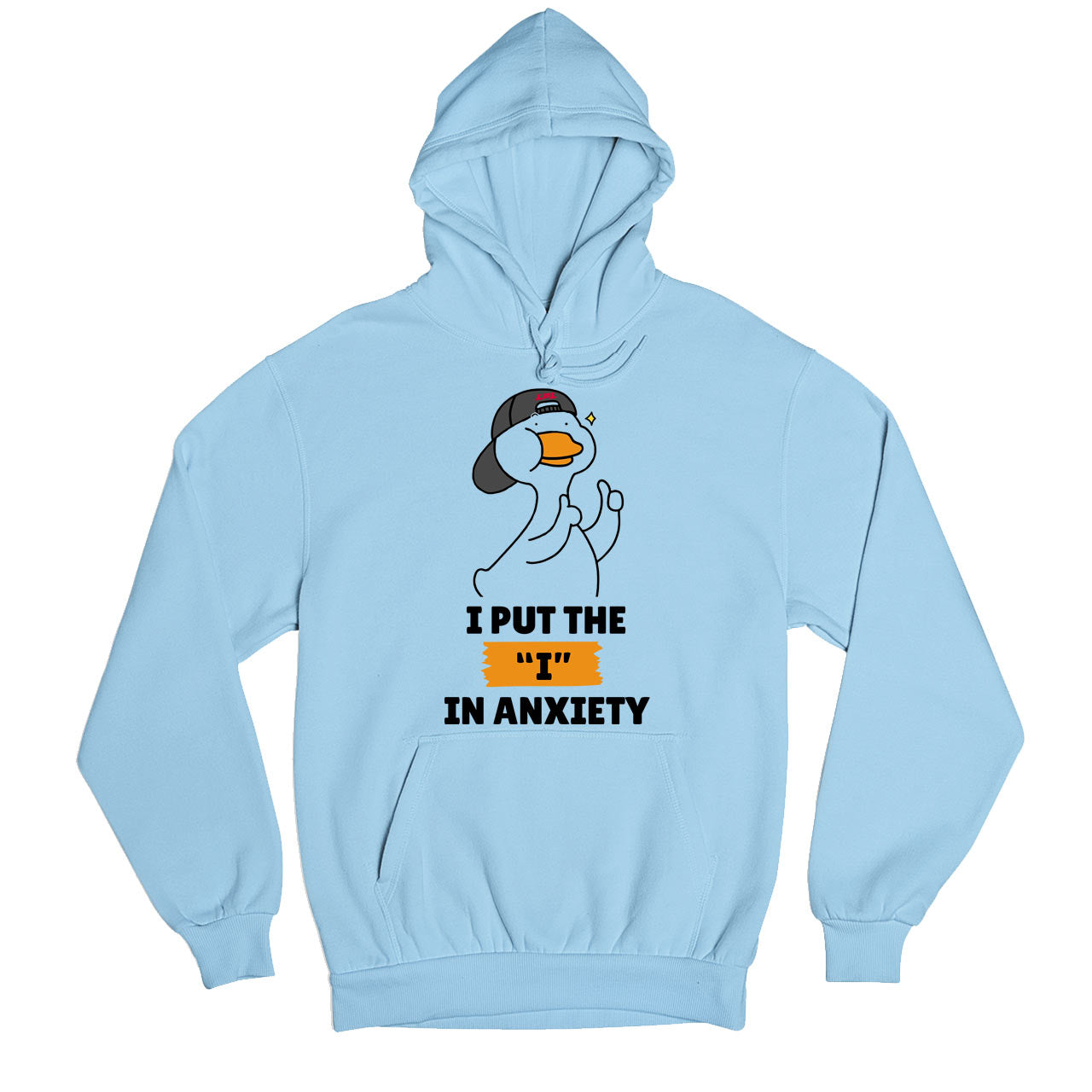printed i in anxiety hoodie hooded sweatshirt winterwear printed graphic stylish buy online india the banyan tee tbt men women girls boys unisex baby blue