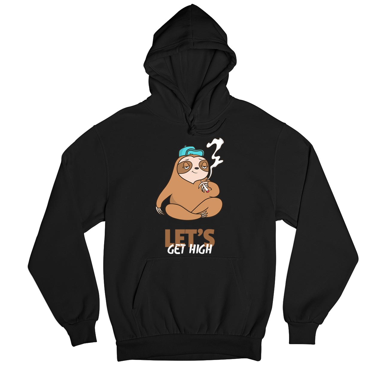 printed high sloth hoodie hooded sweatshirt winterwear printed graphic stylish buy online india the banyan tee tbt men women girls boys unisex black
