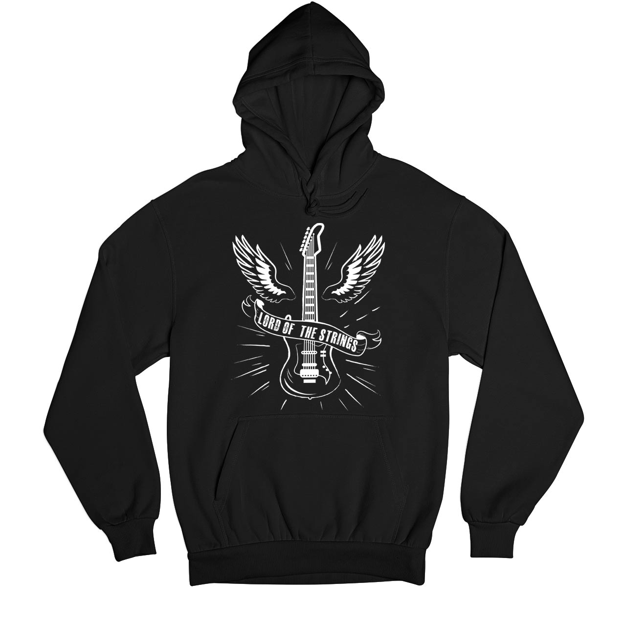 printed lord of the strings hoodie hooded sweatshirt winterwear printed graphic stylish buy online india the banyan tee tbt men women girls boys unisex black