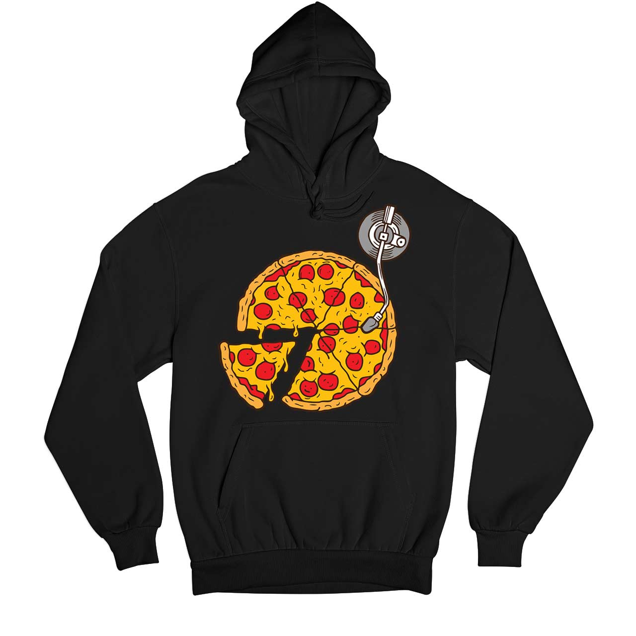 printed musical slice hoodie hooded sweatshirt winterwear printed graphic stylish buy online india the banyan tee tbt men women girls boys unisex black